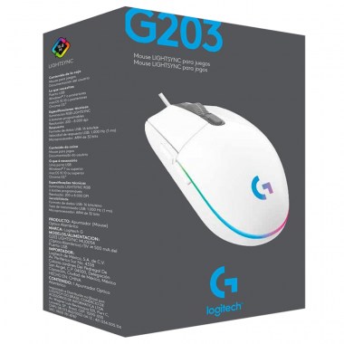 MOUSE LOGITECH G203 LIGHTSYN WHITE (5)